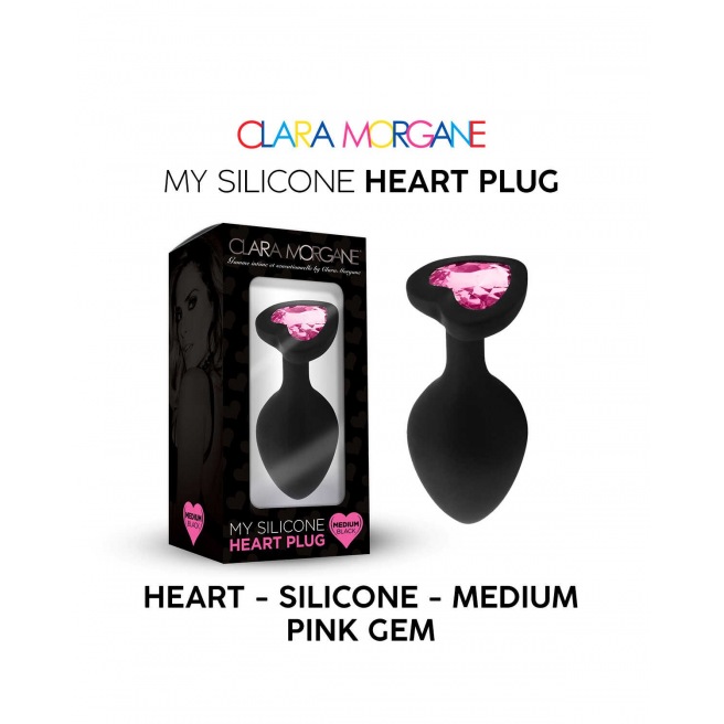 Mon Plug Coeur en Silicone - Gem rose S-M-L