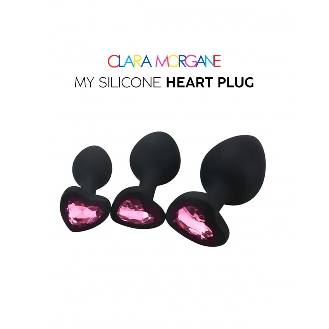 Mon Plug Coeur en Silicone - Gem rose S-M-L