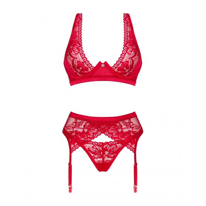 Ensemble Lacelove 3 pièces - Rouge