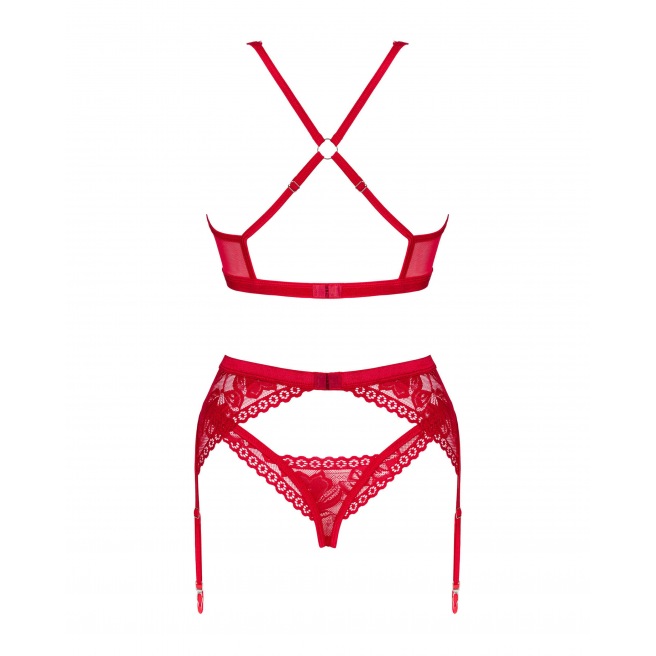 Ensemble Lacelove 3 pièces - Rouge