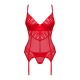 Ingridia corset et string - Rouge