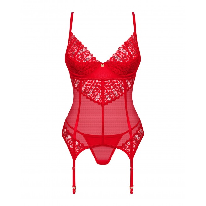 Ingridia corset et string - Rouge