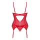 Ingridia corset et string - Rouge