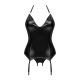 Viranes corset et string - Noir