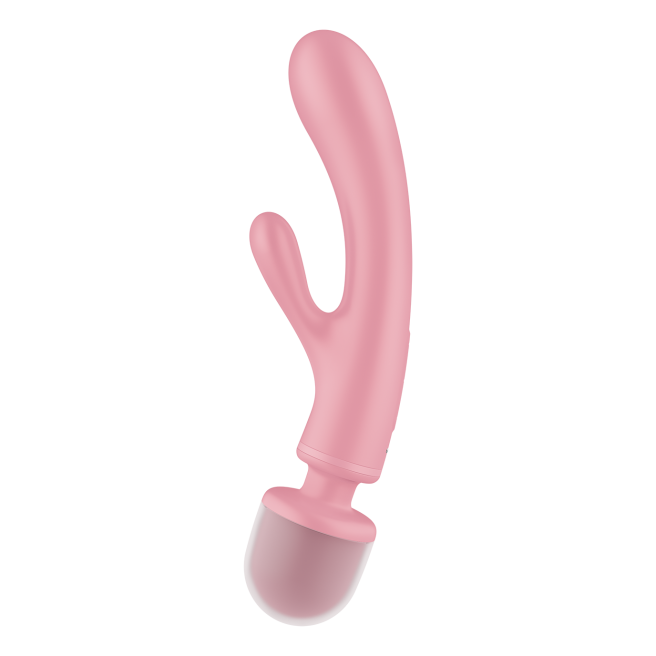 Triple amant Lapin et Baguette Satisfyer - Rose