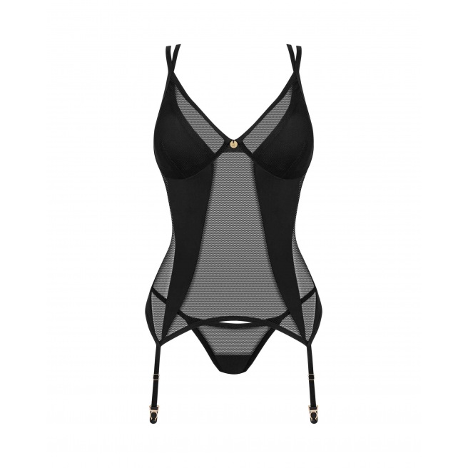 Nesari corset et string - Noir