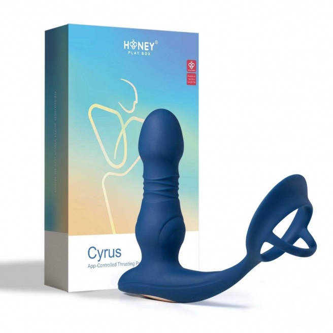 Cyrus - Vibromasseur de prostate va et vient contrôlé par application - Bleu