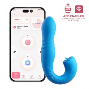 JOI THRUST 2 Bleu - Vibromasseur point G - lèche-clitoris - va et vient contrôlé par application JOI THRUST 2 Bleu - Vibromasseur point G - lèche-clitoris - va et vient contrôlé par application