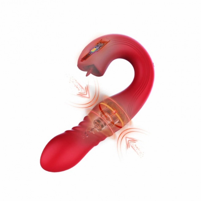 JOI THRUST 2 Bleu - Vibromasseur point G - lèche-clitoris - va et vient contrôlé par application JOI THRUST 2 Bleu - Vibromasseur point G - lèche-clitoris - va et vient contrôlé par application