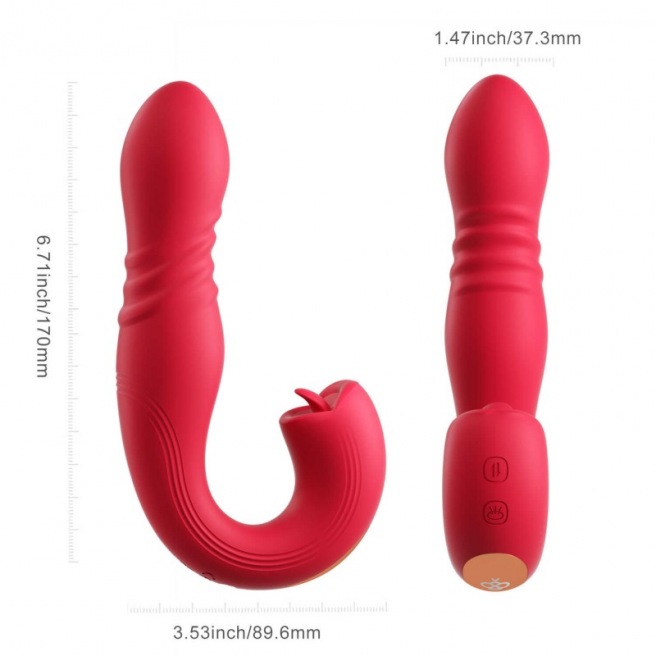 JOI THRUST 2 Bleu - Vibromasseur point G - lèche-clitoris - va et vient contrôlé par application JOI THRUST 2 Bleu - Vibromasseur point G - lèche-clitoris - va et vient contrôlé par application