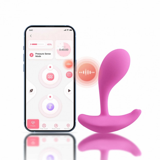 Oly 2 Vibromasseur à pression et application contrôlable avec la voix Rose