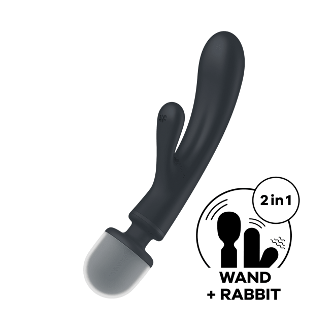 Triple amant Rabbit et Wand Satisfyer - Noir