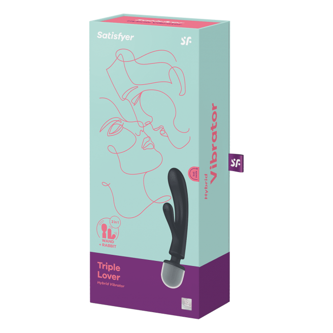 Triple Lover Rabbit et Wand Satisfyer - Noir