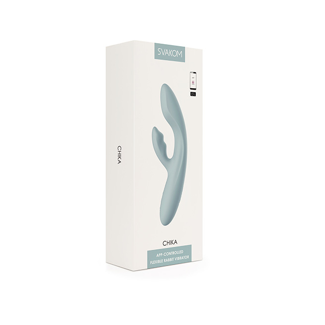 Svakom - Vibromasseur point G et clitoris chauffant contrôlé par application Chika Gris Turquoise Svakom - Vibromasseur point G et clitoris chauffant contrôlé par application Chika Gris Turquoise