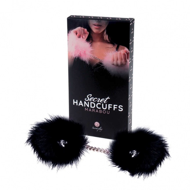 Menottes plumes jeu secret - Noir