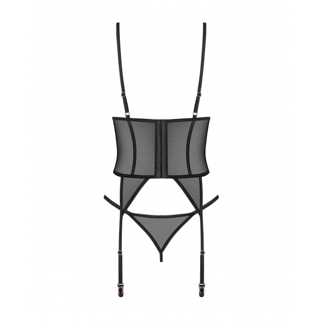 Corset et string Euridia - Noirs Corset et string Euridia - Noirs