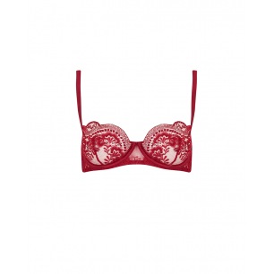 Coco De Mer - Akiko - Soutien à Gorge Balcon - Rouge Crimson