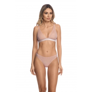 IDENTIFIANT. Sarrieri - Clair de Lune - Triangle en Tulle - Rose Sauvage