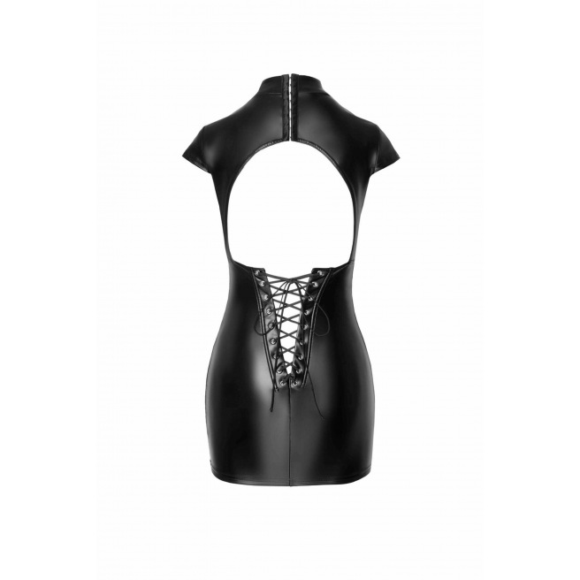 Noir Handmade - Mini robe fantaisie wetlook avec laçage au dos Noir Handmade - Mini robe fantaisie wetlook avec laçage au dos