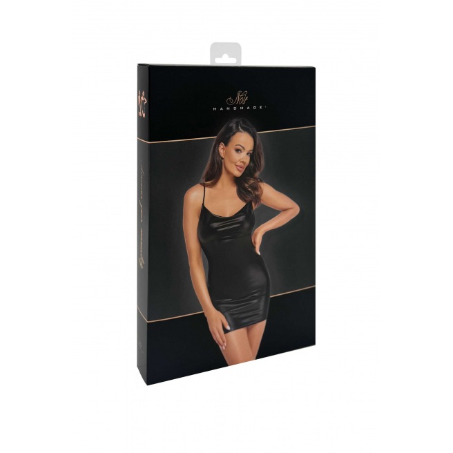 Noir handmade - Mirage Mini robe wetlook avec bijou chaîne en strass Noir handmade - Mirage Mini robe wetlook avec bijou chaîne en strass