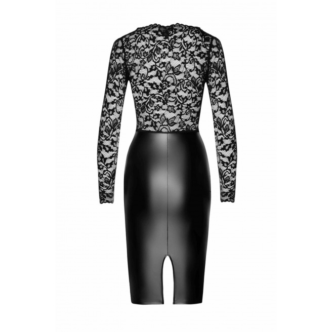 Noir handmade - Euphoria Robe midi en dentelle et wetlook Noir handmade - Euphoria Robe midi en dentelle et wetlook