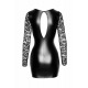 Robe courte en Powerwetlook avec manches en dentelle