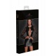 Robe courte en Powerwetlook avec manches en dentelle