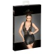Mini-robe en dentelle et Powerwetlook avec décolleté profond dans le dos