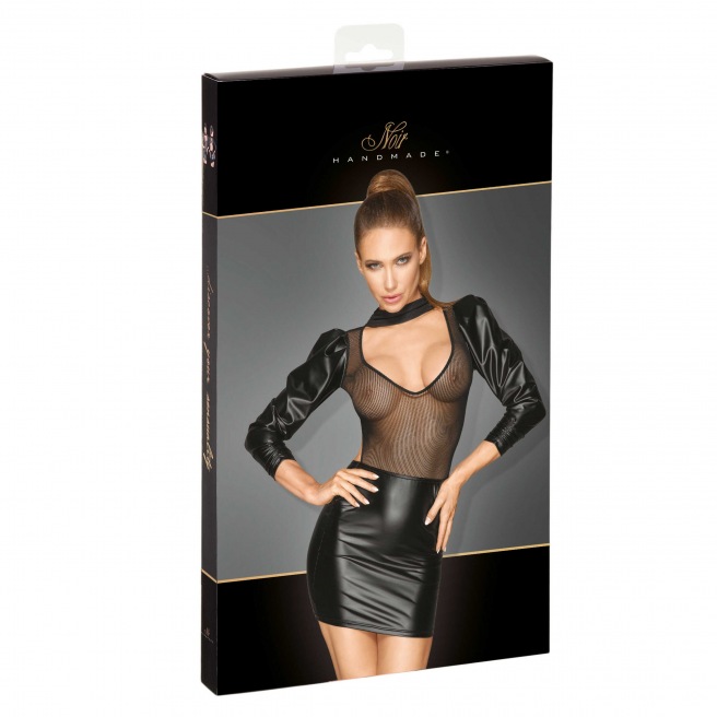 Noir Handmade - Robe en Powerwetlook et tulle avec manches bouffantes Noir Handmade - Robe en Powerwetlook et tulle avec manches bouffantes