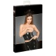 F211 Corset en cuir laqué écologique avec baleine pour femme