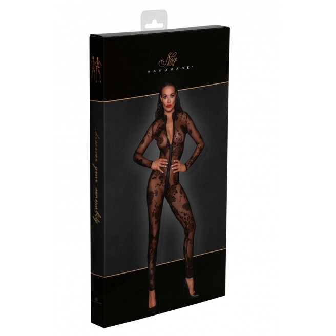 Noir Handamde - Combinaison longue en tulle avec fermeture éclair Noir Handamde - Combinaison longue en tulle avec fermeture éclair