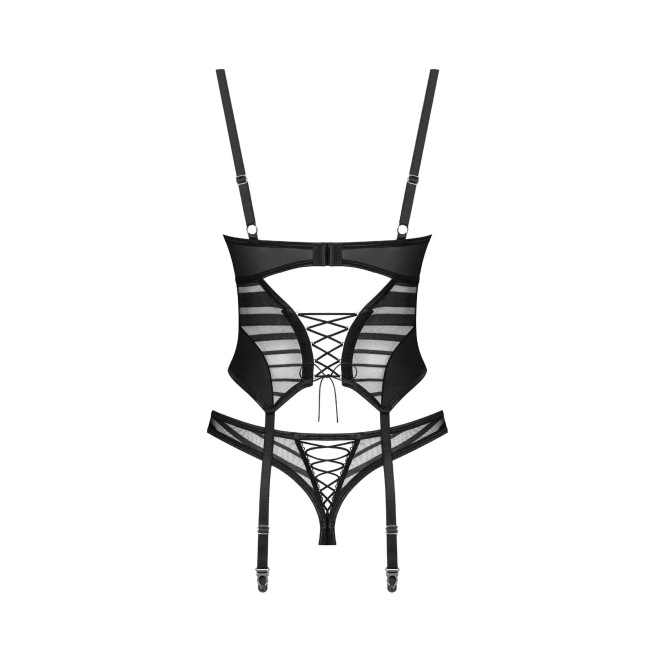 Lune Bellis corset et string - Noirs Lune Bellis corset et string - Noirs