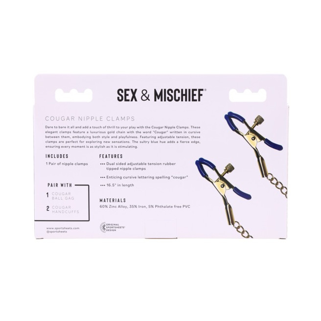 Sportsheets - Cougar Nipple Clamps Gold
