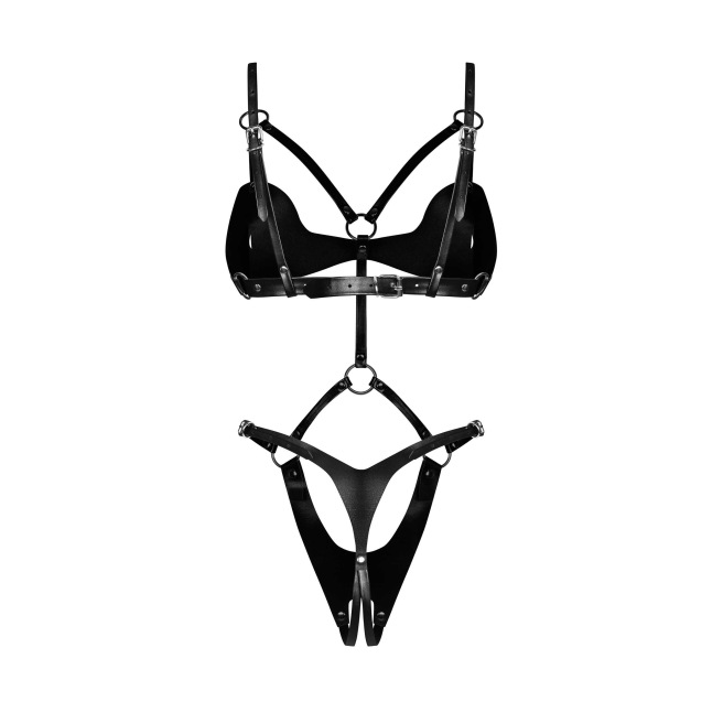 Dame controle body ouvert - Noir