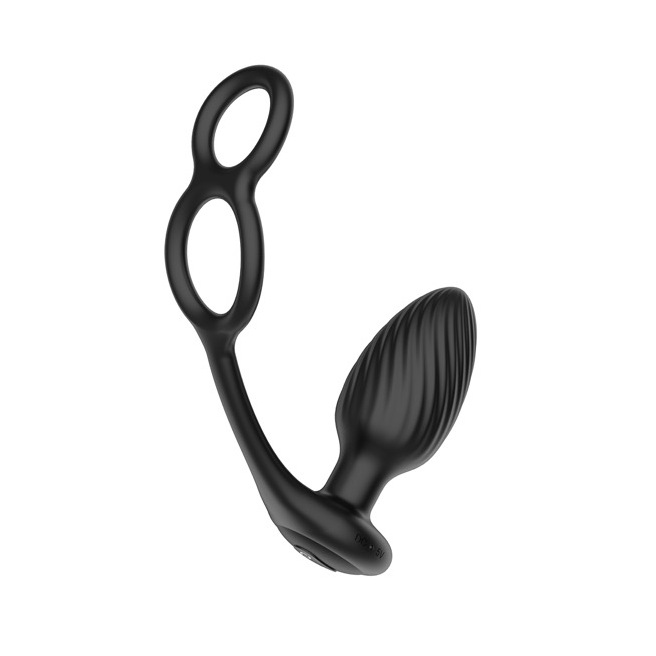 Nexus - TORNADO Rotating Plug with Cock & Ball Rings - Black