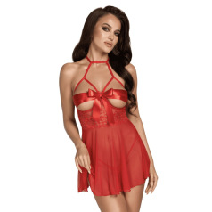 Kissable - Sexy Kiss babydoll et ruban de satin - Rouge Kissable - Sexy Kiss babydoll et ruban de satin - Rouge