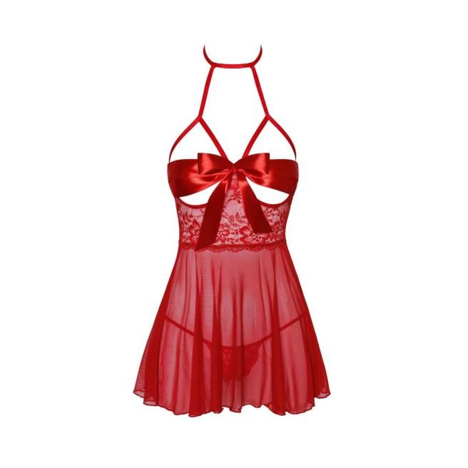 Kissable - Sexy Kiss babydoll et ruban de satin - Rouge Kissable - Sexy Kiss babydoll et ruban de satin - Rouge