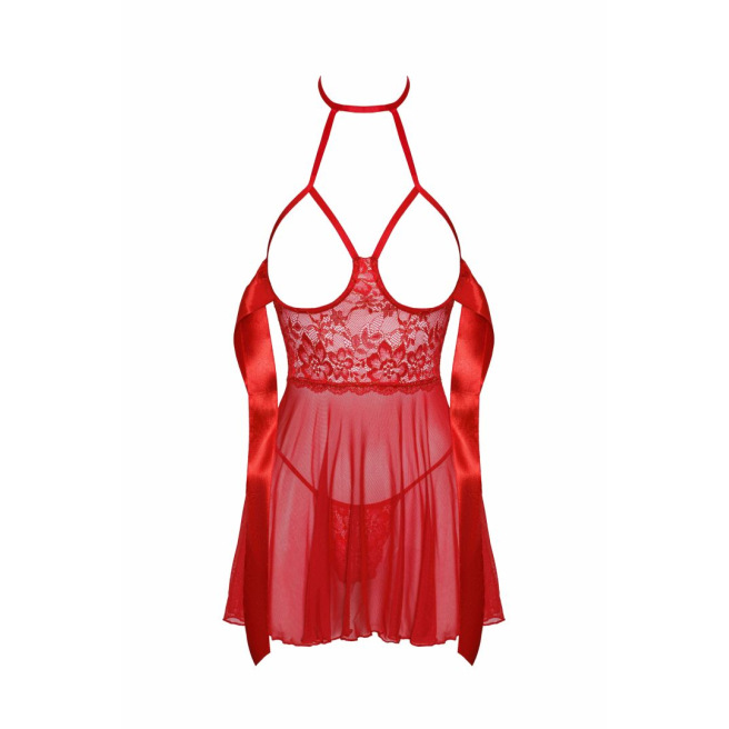 Kissable - Sexy Kiss babydoll et ruban de satin - Rouge Kissable - Sexy Kiss babydoll et ruban de satin - Rouge