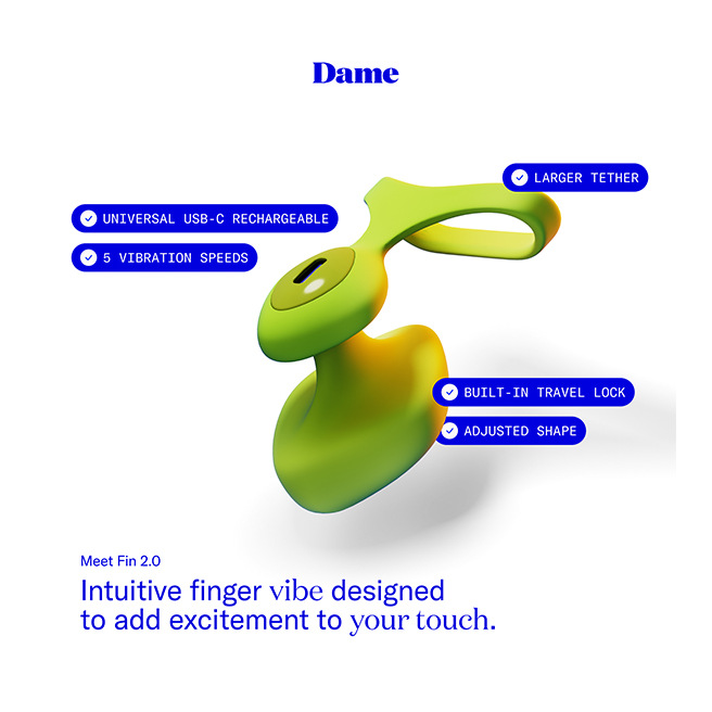 Dame - Fin 2.0 Finger Vibrator Citrus
