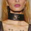Collier en cuir molletonné et attaches Gold