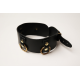 Collier en cuir Collection Anneaux NOIR & GOLD