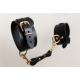 Menottes en cuir Collection Anneaux NOIR & GOLD