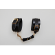 Menottes en cuir Collection Anneaux NOIR & GOLD