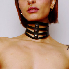 Collier découpé en cuir Noir Collier découpé en cuir Noir