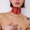 Collier découpé en cuir Rouge