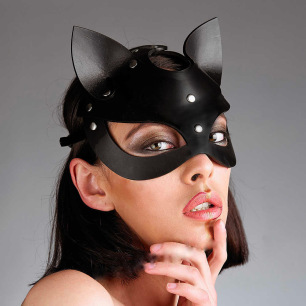 Masque Catwoman Cuir Noir