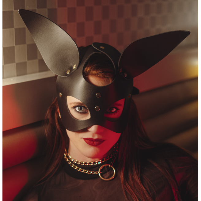 Masque Oreilles Lapin Noir & Gold