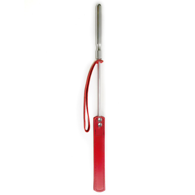 Cravache Métal Courte mèche Longue Rouge