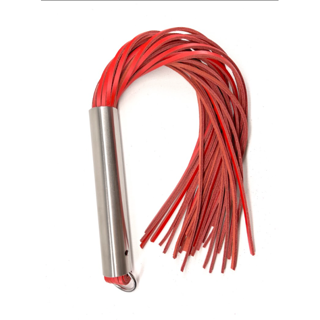 Martinet rouge manche métal lanières en cuir RIGIDE