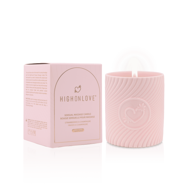 Bougie de massage Rose 220 ml - Fraises et champagne